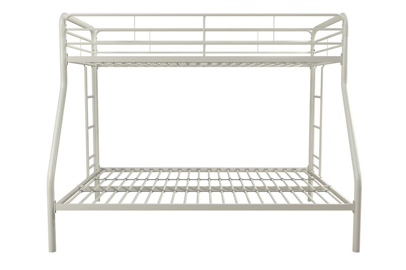 Atwater Living Cassia Twin over Full Metal Bunk Bed with Two Ladders and Safety Railings