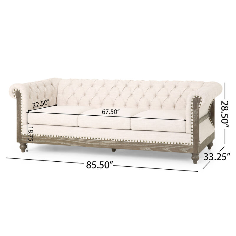 Merax 3-Seat Sofa with Wooden Legs