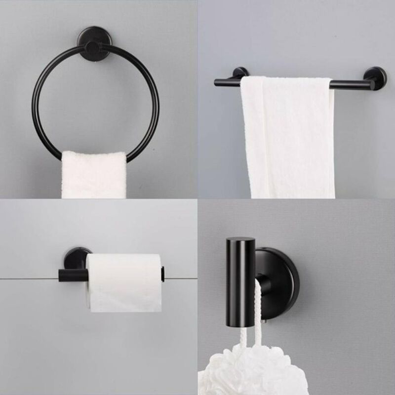 6-Piece Bathroom Towel Rack Set Wall-Mounted Organizer for Towels and Bathroom Essentials