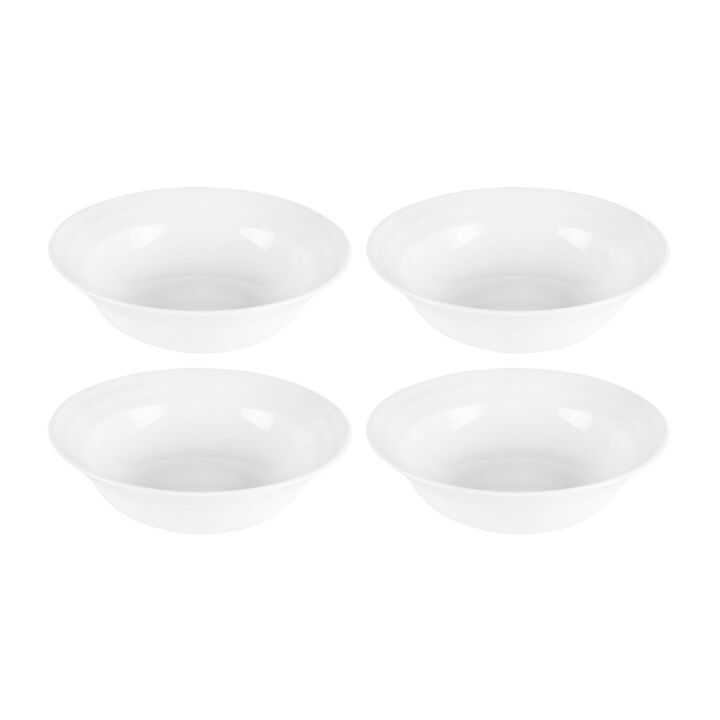 Porcelain Lizbon dia.7.25" h:2.25" 24 oz. Round White Porcelain Bowl (Set of 4)