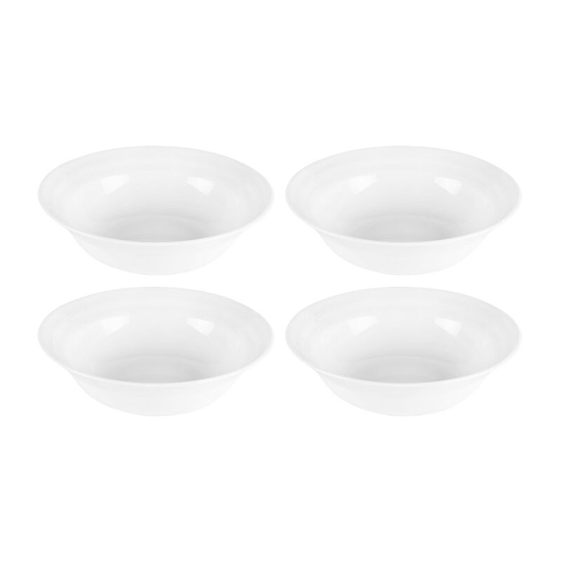 Porcelain Lizbon dia.7.25" h:2.25" 24 oz. Round White Porcelain Bowl (Set of 4)