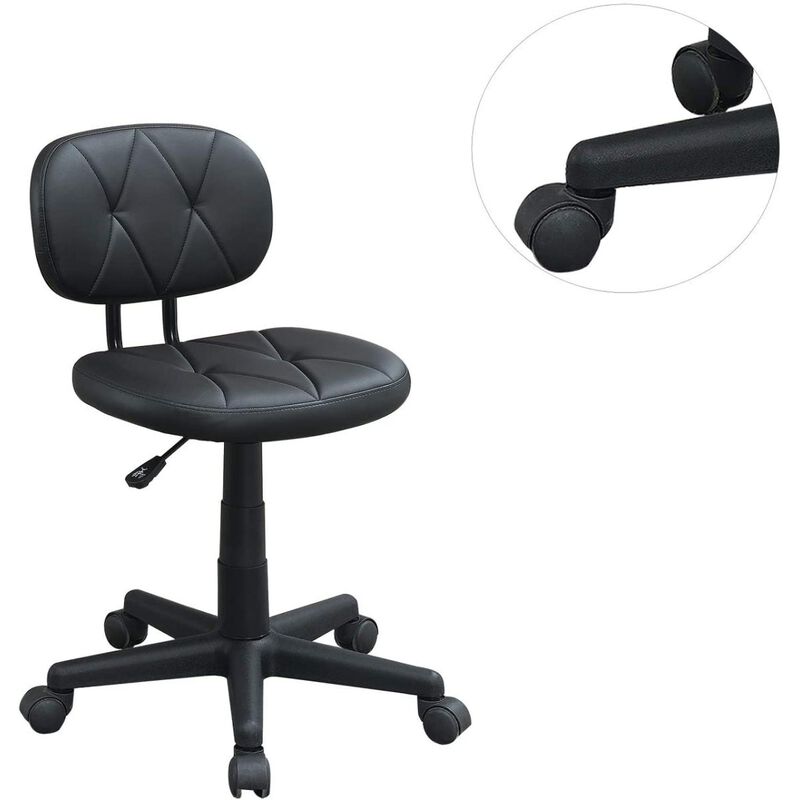 Modern 1 Piece Office Chair Black Tufted Design Upholstered Chairs With Wheels