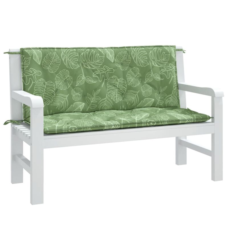 vidaXL Garden Bench Cushions 2pcs Leaf Pattern 47.2"x19.7"x2.8" Fabric