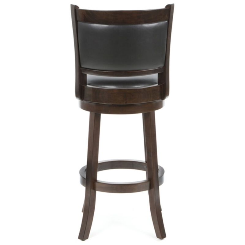 Hivvago Cappuccino 29-inch Swivel Barstool with Faux Leather Cushion Seat