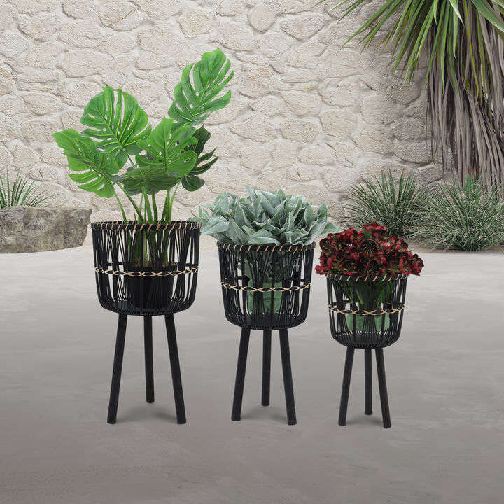 Bamboo Planters, Black