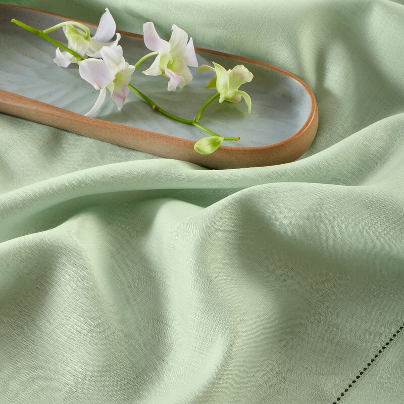 Solino Home 100% Pure Linen Table Runner | Classic Hemstitch for Thanksgiving, Christmas