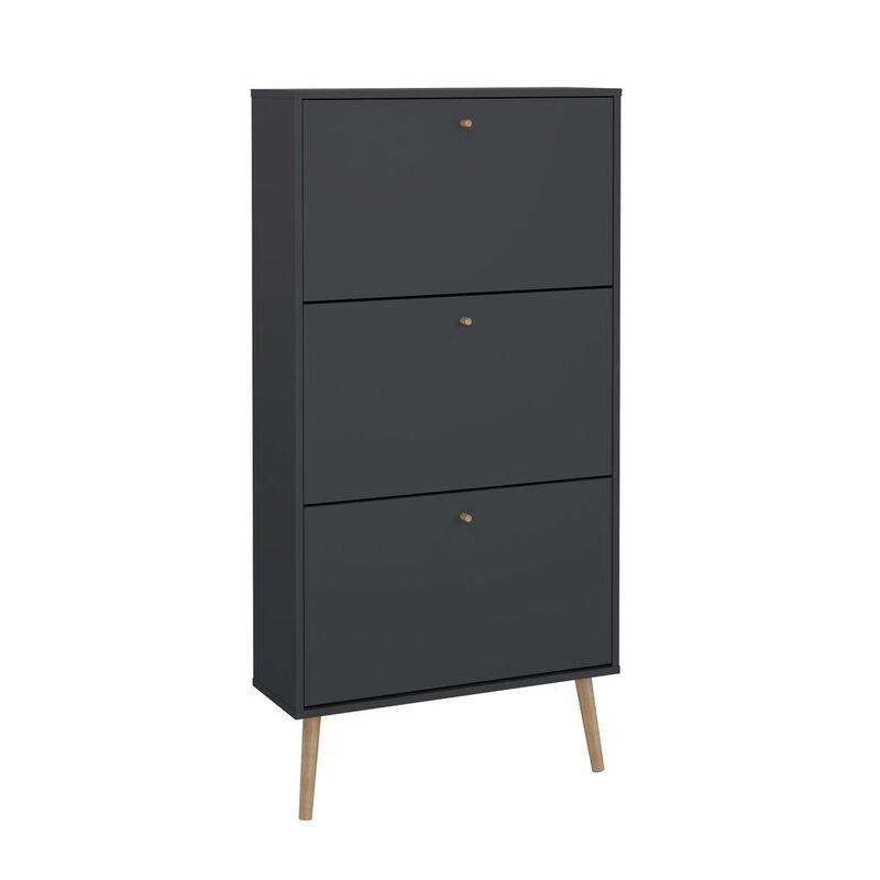 Tvilum Bodo 3 Drawer Shoe Storage Cabinet, Matte Grey