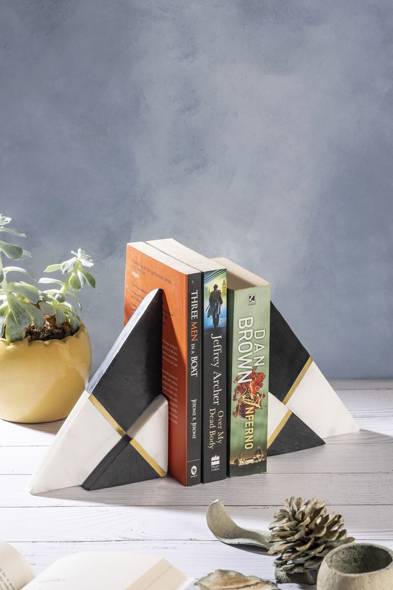 Kaavin Marble Bookends, Set of 2