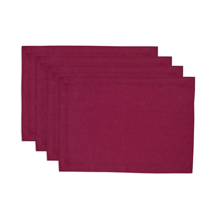 Solino Home 100% Pure Linen 14 x 19 Inch Placemats Set of 4 | Diana