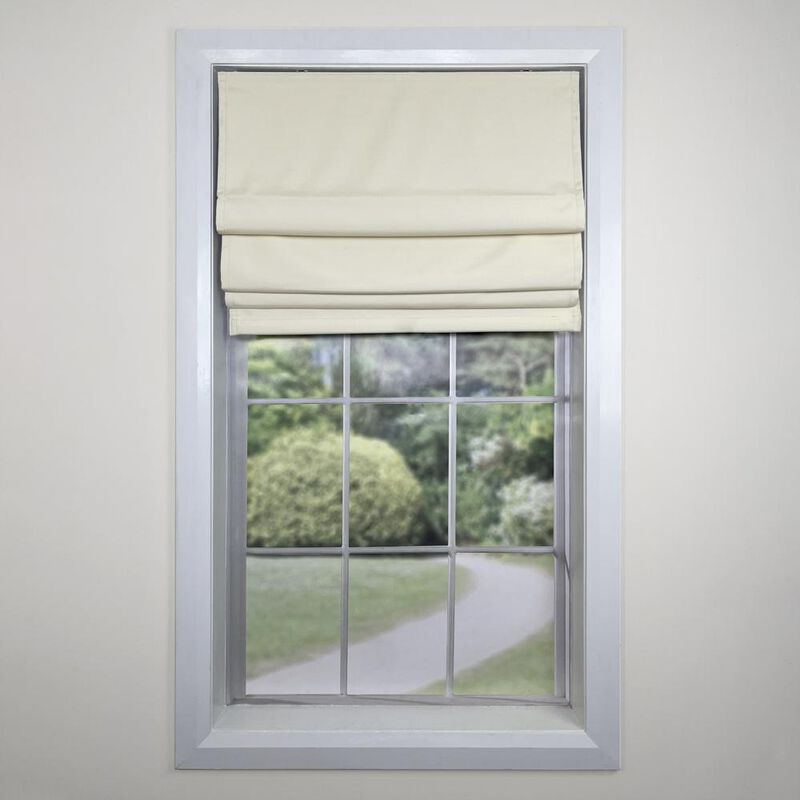 Versailles Augustus Cordless Roman Blackout Shades For Windows Insides/Outside Mount 38" x 63" Ivory
