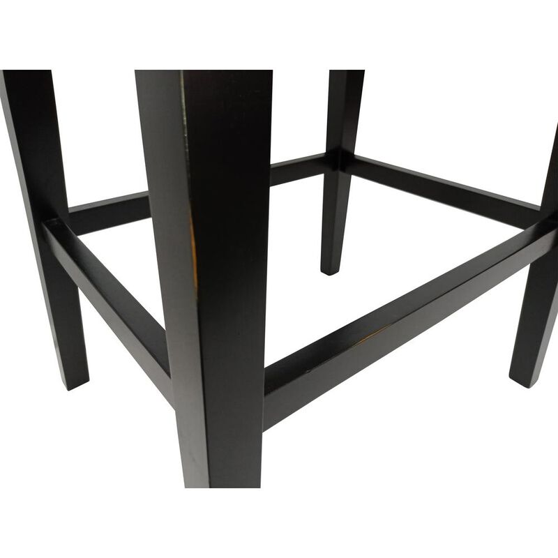 Carolina Living Sawyer 30 Saddle Barstool - Set of 2 - Antique Black- Grey Chenille Upholstery