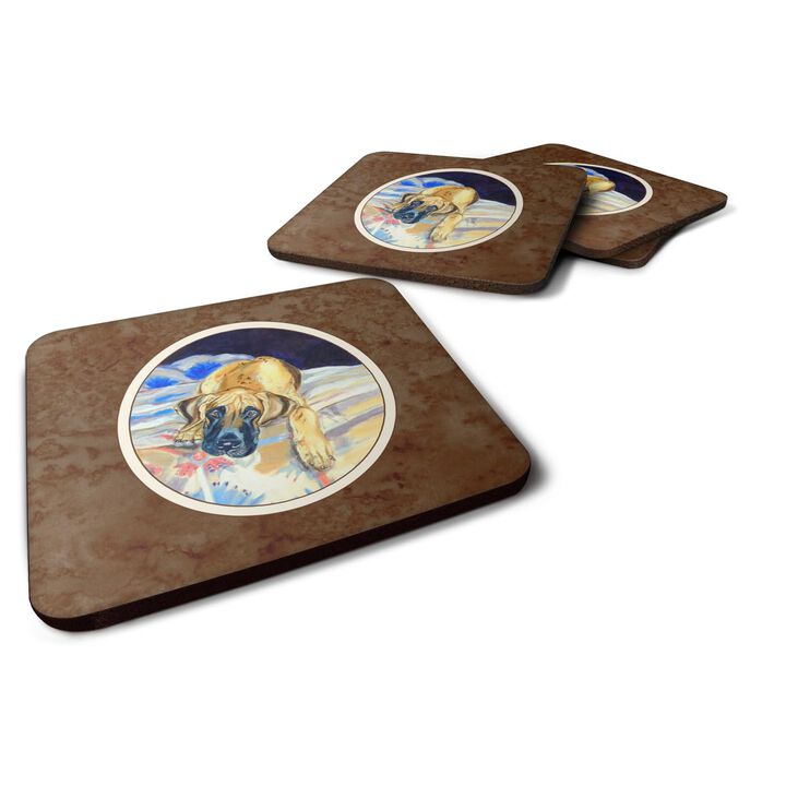 Caroline's Treasures 7258FC Fawn Great Dane Foam Coasters (Set of 4), 3.5, Multicolor