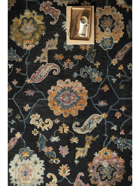 Padma PMA01 Black/Multi 18" x 18" Sample Rug