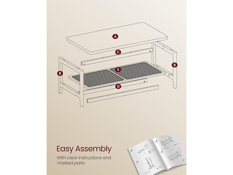 VASAGLE 2-Tier Coffee Table for Living Room