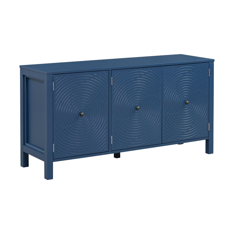 Merax Sideboard Cabinet with Curved Swirl Patterned Doors