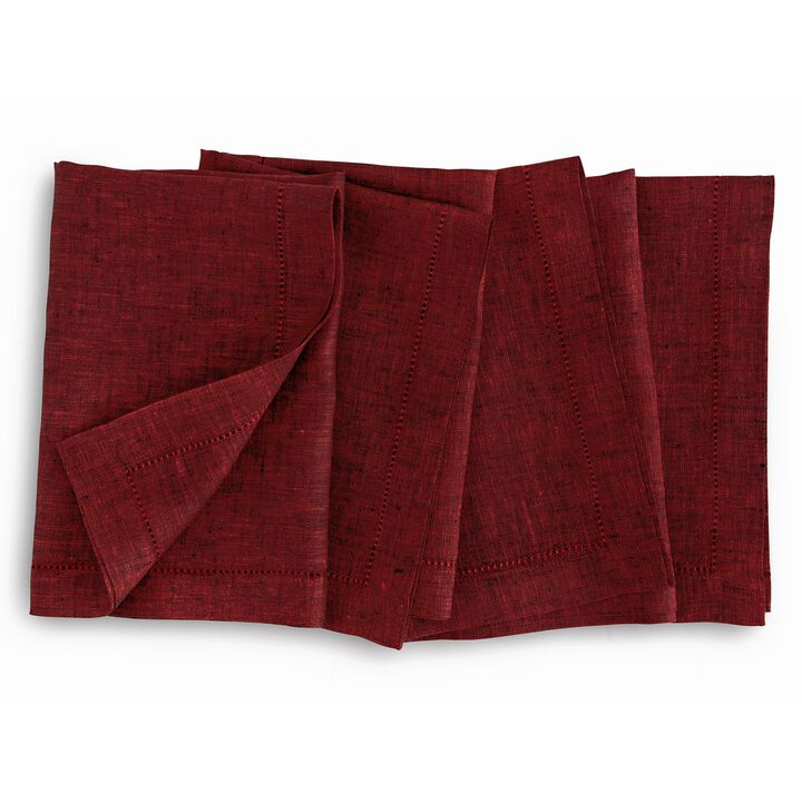 Solino Home 100% Pure Linen Cloth Napkins 20 x 20 Inch Set of 4 Dinner Napkins | Milan