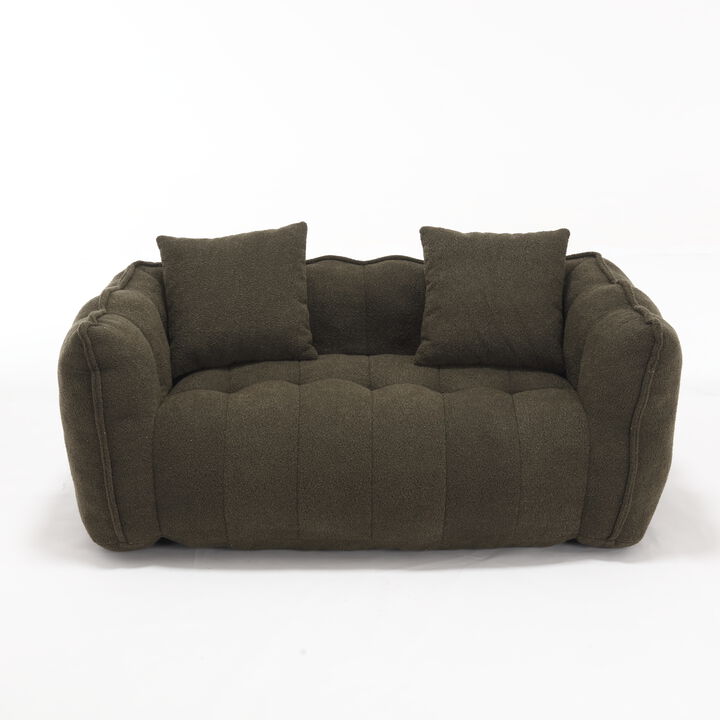 Merax Chenille Lazy Bean Bag Loveseat for Living Room
