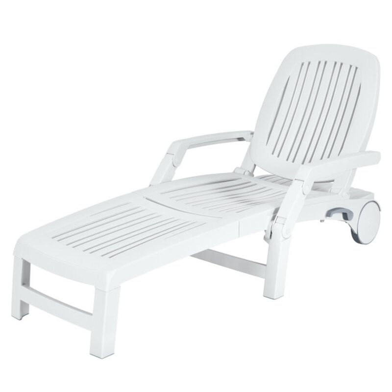 Hivvago Adjustable Patio Sun Lounger with Weather Resistant Wheels