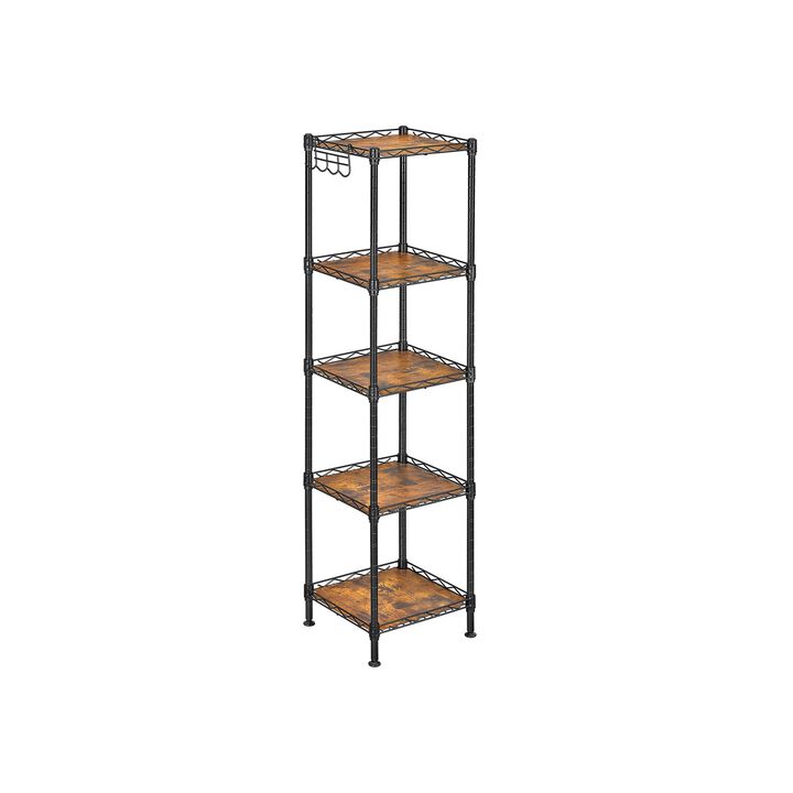 Small Space Bathroom Shelf – Storage Rack with Convenient Removable Hooks