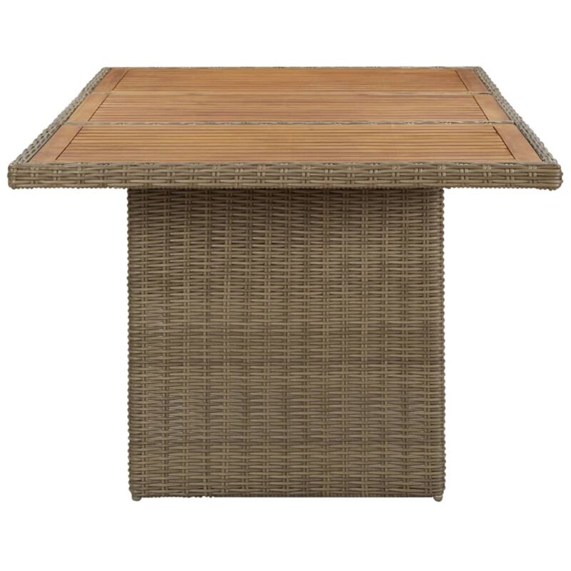 vidaXL Garden Dining Table Brown 78.7"x39.4"x29.1" Poly Rattan