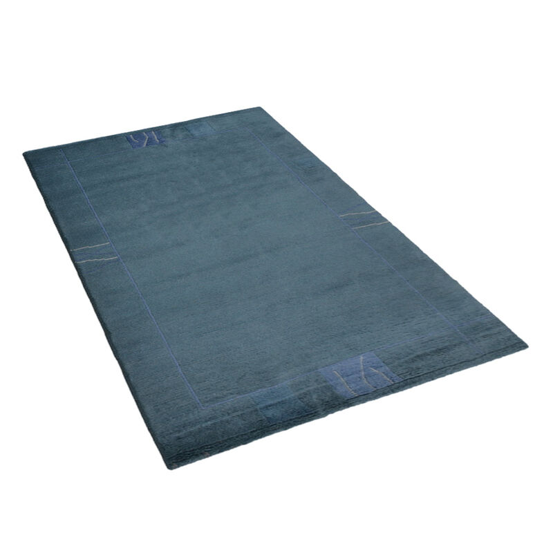 Rugsotic Carpets Hand Knotted Tibbati Wool 6'7''x9'10'' Area Rug Contemporary Blue T00206