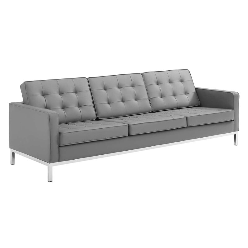 Loft Tufted Vegan Leather 3-Piece Furniture Set