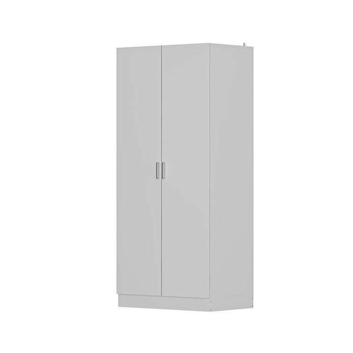 White Finish 2-Doors Armoire with Hanging Rod and 5-Storage-Shelves 71 in. H x 31.5 in. W x 15.7 in. D