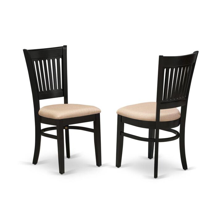East West Furniture Dining Chair Oak, VAC-BLK-C