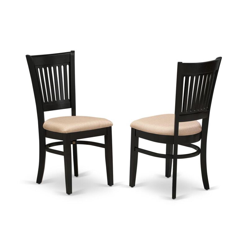 East West Furniture Dining Chair Oak, VAC-BLK-C
