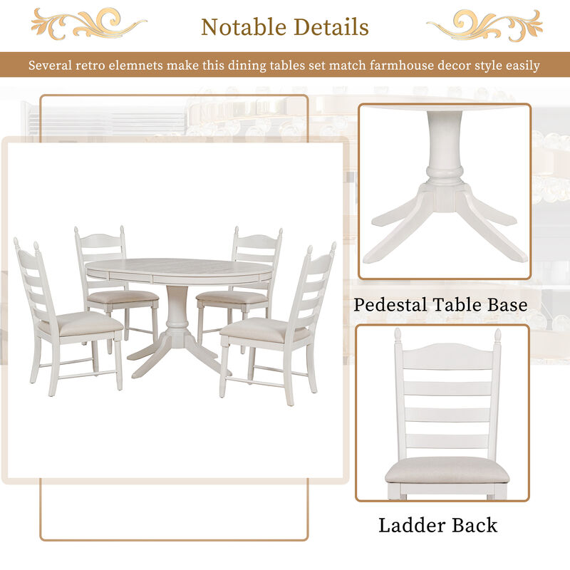 Merax 5-Piece Retro Functional Dining Table Set