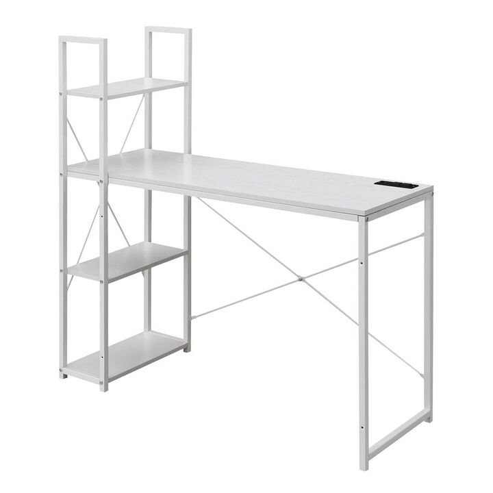 Convenience Concepts Designs2Go Office Workstation with Charging Station and Shelves, R4-0559