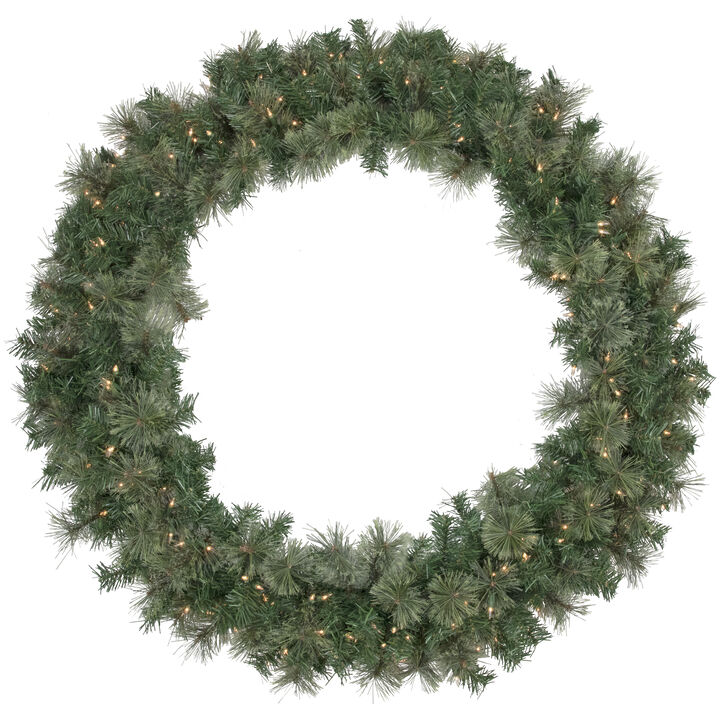 Pre-Lit Oregon Cashmere Pine Artificial Christmas Wreath  48-Inch  Clear Lights