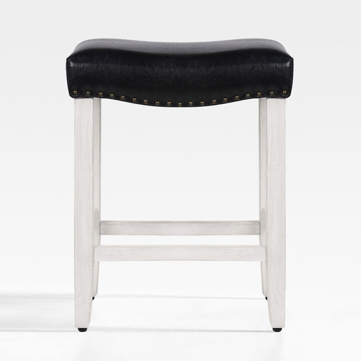WestinTrends 24" Upholstered Saddle Seat Counter Stool