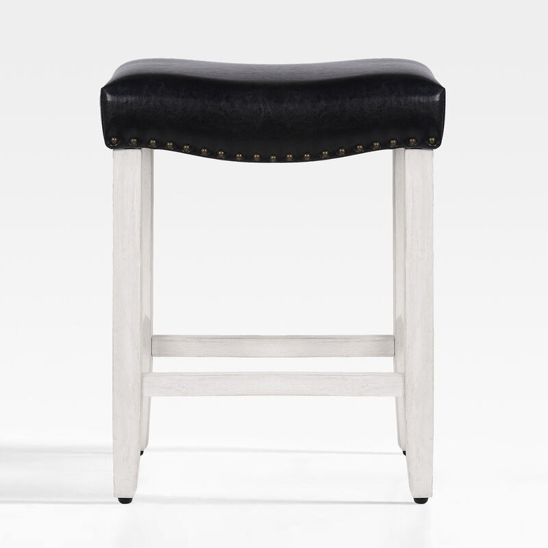 WestinTrends 24" Upholstered Saddle Seat Counter Stool