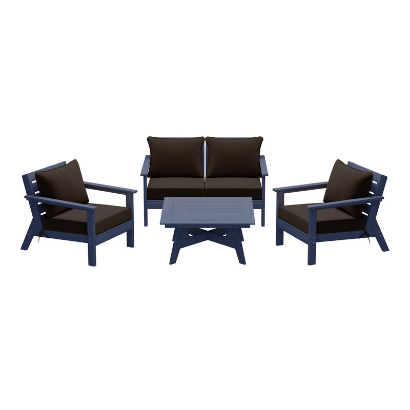 WestinTrends Outdoor 5-Piece Modular Sectional Patio Furniture Sofa Set