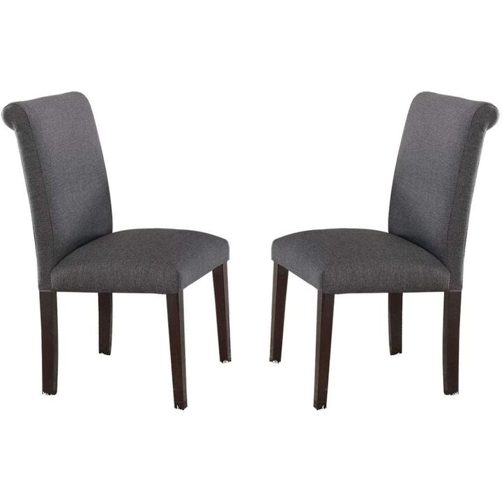 Blue Grey Polyfiber Dining Chairs Set Of 2