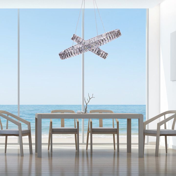 Crystal Elegance Chandelier Chrome Crystal Integrated LED 2 Ovals