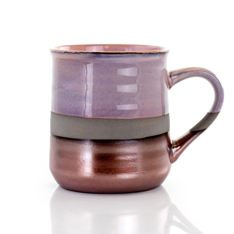 Gibson Home Copper Tonal 4 Piece 18 Ounce Round Stoneware Mug Set in Assorted Colors