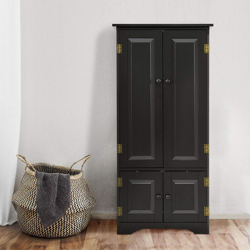 Accent Floor Storage Cabinet with Adjustable Shelves Antique 2-Door