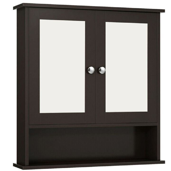 Compact Bathroom Cabinet with Mirror, Modern Wall Cabinet for Bathroom Storage