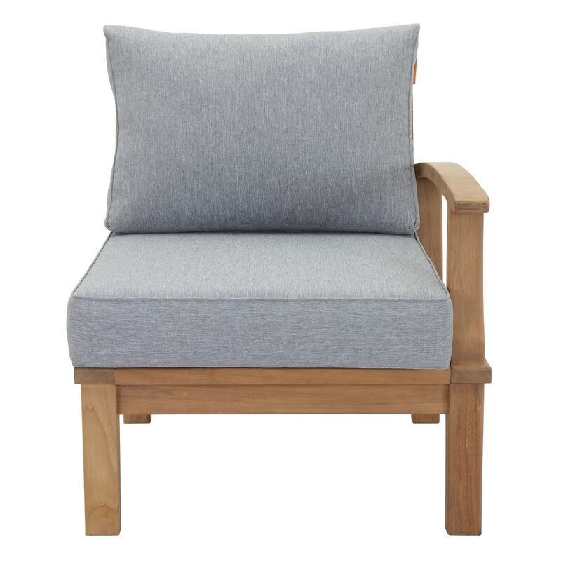 Modway - Marina Outdoor Patio Teak Right-Facing Sofa Natural Navy