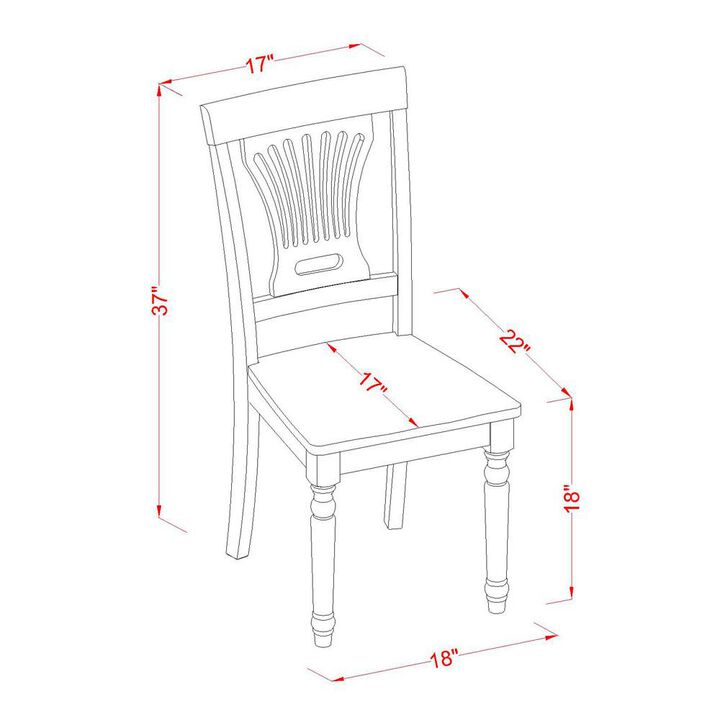 East West Furniture Plainville  Kitchen  dining  Chair  Wood  Seat  -  Buttermilk  and  Cherry  Finish,  Set  of  2