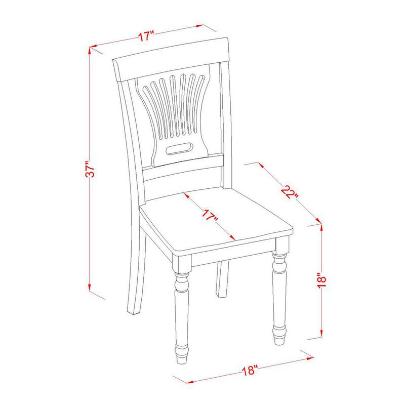 East West Furniture Plainville  kitchen  dining  Chair  with  Wood  Seat  -  Saddle  Brown  Finish,  Set  of  2