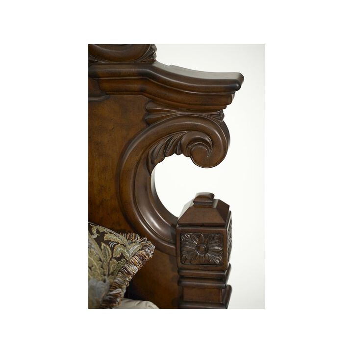 Michael Amini Windsor Court Queen Mansion Bed - Vintage Fruitwood