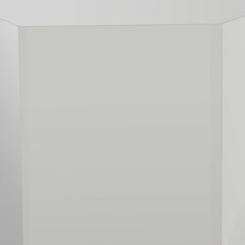 Cid Keli 15 Inch Modular End Table, Small, Glossy, Light Gray-Benzara