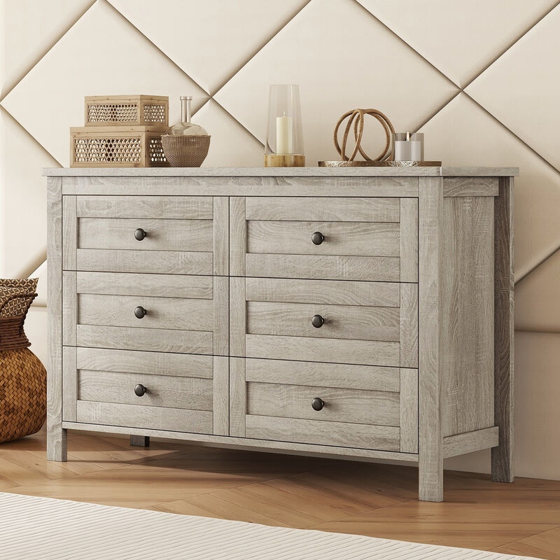 Merax Farmhouse Style Wooden Dresser with 6 Drawer