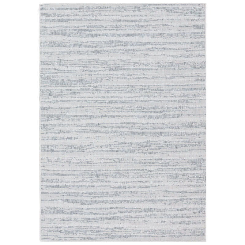 Sunnydaze Artistic Storms Outdoor Area Rug - Iced Silver - 5 ft x 7 ft