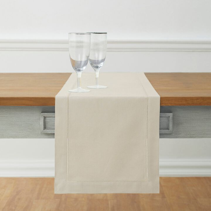 Solino Home Cotton Linen Hemstitch Table Runner