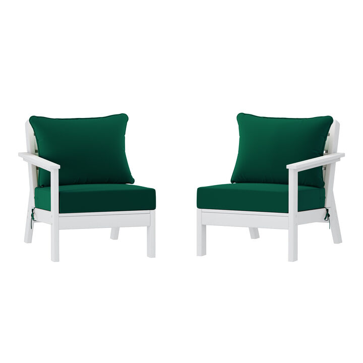 WestinTrends Outdoor Patio HDPE Loveseat Sofa with Patio Cushions