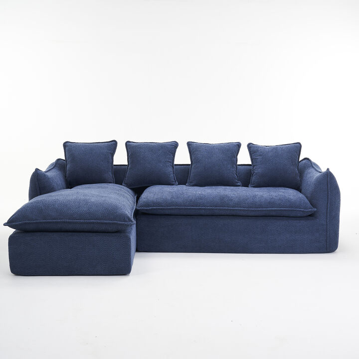 Merax 3-Seater Comfy L-Shape Sofa Couch with Chaise